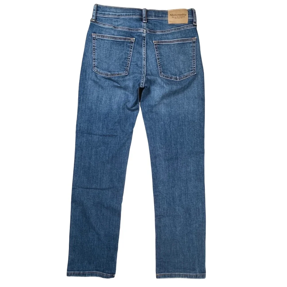New Abercrombie Kids Straight Jean 13/14 Blue Medium Wash Adjustable Waist NWT